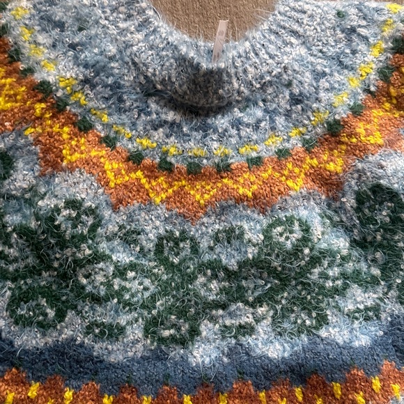 Free People Blue and Green Knit Sweater - Picture 3 of 13